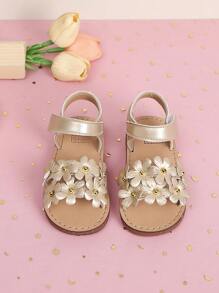 女童碎花凉鞋，夏季新款甜美公主风，软底时尚优雅公主鞋