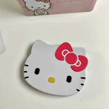 Sanrio Caja de almacenamiento de metal portátil de Hello Kitty de Sanrio: caja de almacenamiento de escritorio ligera y redonda para joyas, papelería y pegatinas con un diseño vibrante del personaje, caja de almacenamiento para el cajón del escritorio, Sanrio