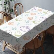 1pc Easter Tablecloth With Rabbit & Egg Design, Suitable For Spring/Summer Decoration, Easter Gift, Indoor/Outdoor, Easter Party & Home Decor, Easter Decorations, Farmhouse Decor - Multicolor - View 45