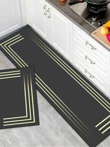 Kitchen Rug Set Non-Slip Runner Set 2 Pcs Size 38x78cm And 38x118cm - Grey - View 2