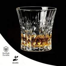 6 件，钻石切割玻璃杯，优雅的朗姆酒和波本威士忌小酒杯，优质玻璃材质，适合家庭酒吧和活动 - 建议手洗，非常适合圣诞节、感恩节、情人节、母亲节，260 毫升/8.9 盎司