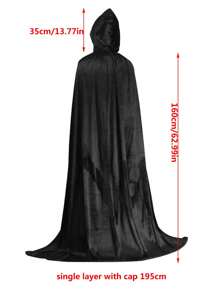 万圣节连帽斗篷披风，单层，尺寸可选120厘米/150厘米/170厘米/195厘米/215厘米，适合成人扮演女巫、吸血鬼、巫师、恶魔等角色，可用于万圣节、化装舞会、派对、夜店等场合。 - 彩色 - 查看 5
