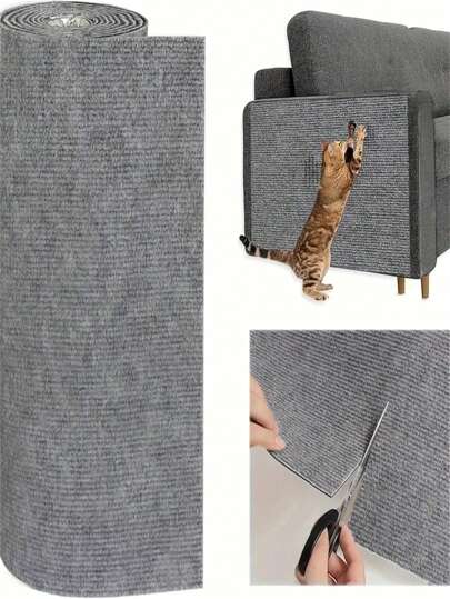 Poste rascador para gatos - Diseño de pegatina de pared cortable, almohadilla rascadora para gato duradera y multifuncional para perros - Juego interior y rascado, protector de sofá y muebles - Regalo perfecto para dueños de gatos (Producto actualizado, con tornillos incluidos)
