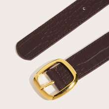 1/2/3pcs Square Buckle Belt, Minimalist American Retro Decorative Skirt Waistband, Suit, Stone Texture, Subculture, Black Pants Belt - Multicolor - View 9