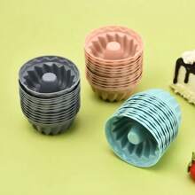12pcs Silicone Mini Cake Molds - Non-Stick Traditional Cake Molds, Easy Kitchen Baking Demolding, Pumpkin Shape, Suitable For Fluffy Tube Cakes - Durable Baking Tools And Kitchen Essentials, Great For Gift Giving And Easy Cleaning - Christmas - 3紅+3綠+3粉紅+3深灰 - 查看 2