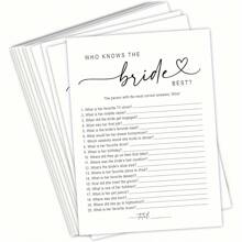 Who Knows The Bride Best? Card - Perfect For Bridal Showers, Bachelor's Parties And Wedding Fun Events Gifts Birthday Graduation