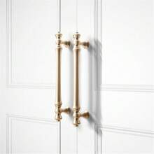 2pcs/4pcs Brushed Brass Cabinet Knobs, Golden Zinc Alloy Metal Handles For Kitchen Cupboards & Vanity Drawers, Durably Crafted For Home Renovation - Cabinet Hardware Pulls