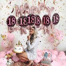 1set Rose Gold PVC Spiral Happy Birthday Swirl 18/21/30/40/50/60/70/80 Years Old Hanging Ornaments Birthday Party Decorations Birthday Decor