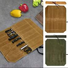 Wasserdichte Segeltuch Chef-Messertasche, große Kapazität Mehrzweck-Küchenmessertasche, tragbarer Messerhalter-Organizer-Set, verschleißfest & feuchtigkeitsabweisend für unterwegs (geeignet für verschiedene Messerkabmessungen) - Verschiedenfarbig - Übersicht 7