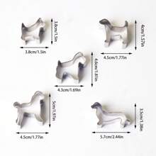 5 件不锈钢可爱狗狗饼干模具，贵宾犬 + 腊肠犬 + 小狗形状 DIY 饼干模具