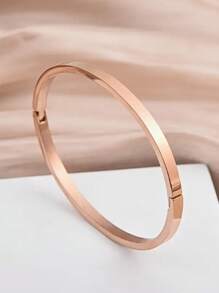 1pc Fashion Versatile Stainless Steel Glossy Ladies Bracelet Couple Bracelet Suitable For Men And Women Daily Wear Holiday Dating Gift Jewelry - 1 Glossy Bracelet - View 12