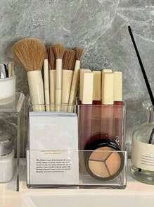 1pc Acrylic Mirror Cabinet Storage Box Narrow Transparent Makeup Organizer For Bathroom Bedroom Dresser - Clear - View 4