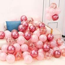 30pcs Pink Latex Balloons Set, 10/12 Inch, Suitable For Birthday, Wedding, Proposal, Anniversary And Other Occasions, Vivid Pink Party Decoration Gifts Graduation Birthday Decorations Party Decorations Bachelorette Decor Graduation Decorations Summer Beach Back To School School Supplies Room Decor - Pink - View 2