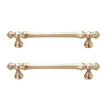 2pcs/4pcs Brushed Brass Cabinet Knobs, Golden Zinc Alloy Metal Handles For Kitchen Cupboards & Vanity Drawers, Durably Crafted For Home Renovation - Cabinet Hardware Pulls