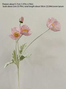 1 Flor artificial de amapola para decoración del hogar, flor de seda con tallo, adornos de flores artificiales para decoración de fiestas, bodas, restaurantes, mesas, ramos, regalos, cumpleaños, graduaciones, jardín, exterior, jardinería, flores falsas.