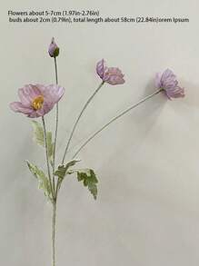 1 Flor artificial de amapola para decoración del hogar, flor de seda con tallo, adornos de flores artificiales para decoración de fiestas, bodas, restaurantes, mesas, ramos, regalos, cumpleaños, graduaciones, jardín, exterior, jardinería, flores falsas.