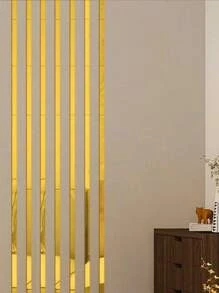 10 piezas de pegatinas de pared de rayas de espejo acrílico, decoración adhesiva extraíble DIY para sala de estar, dormitorio, comedor, baño, alquiler y dormitorio, decoración de pared creativa moderna, pegatinas, decoración de pared, vinilo para decoraciones del hogar, artículos de decoración de primavera para renovar su hogar, pegatinas de decoración de ramas