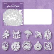 10pcs Vintage Embossed Perforated Hard Card Stickers, "Silver Dreamland" Series, For Scrapbooking, Diary DIY Decor