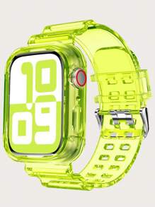 Pulseira transparente 2 em 1 com capa protetora compatível com Apple Watch 38/40/41/42/44/45 mm, pulseira de substituição protetora Jelly Sports compatível com Apple Watch 8/7/6/5/4/3/2/1/SE