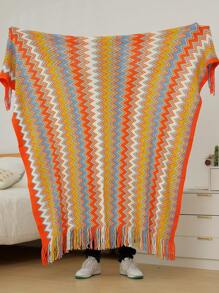 1 pieza Manta de punto, apta para oficina, siesta, sofá, uso en el coche - naranja - Ver 5