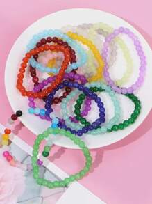 Glass Beads For Bracelet Making, 6mm Round Crystal Beads, Imitative Glass Beads, Loose Beads For Bracelet Jewellery Making DIY Craft Necklace Earrings