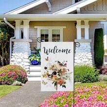 1 件春夏花卉旗帜，带蝴蝶花园装饰，双面户外庭院旗帜 - 彩色 - 查看 5