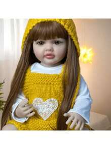 Muñeca Reborn de bebé niña de 55cm (22 pulgadas) que puede mantenerse de pie, de Body completo de vinilo suave y realista, muñeca recién nacida de princesa, regalo de cumpleaños encantador para bebé.