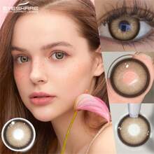 1 Pair Colored Contact Lenses For Eyes Blue Natural Colorful Contact Lenses Enlarge Eyes Brown Makeup Contact Yearly Disposable Green Beautiful Pupil 14.5mm