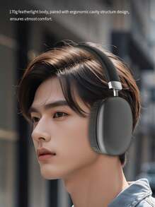 黑色无线耳机，带麦克风，强劲低音，记忆海绵耳罩，HiFi音质，轻巧可折叠，适合健身、看电视、旅行、居家办公等多种场合。 - 彩色 - 查看 7