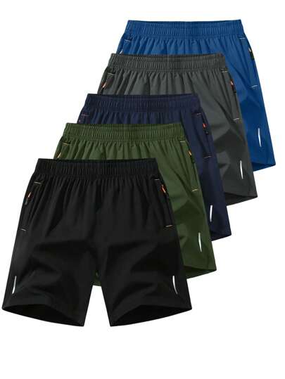 夏季五件套休闲梭织半身短裤男士美式运动健身修身直筒短裤