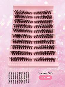 Asiteo Asiteo 200 Piezas de pestañas individuales rizado en D 30D forma de ojo de gato de 8-16mm de longitud mixta, pestañas postizas rizadas y esponjosas segmentadas en espinas para extensiones de pestañas