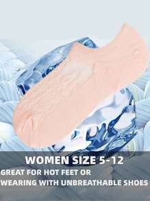 5 pares de calcetines invisibles de encaje, estilo casual, con agarre antideslizante de silicona para mujer, calcetines tipo náutico con forro de nailon bajo para usar con bailarinas y tenis