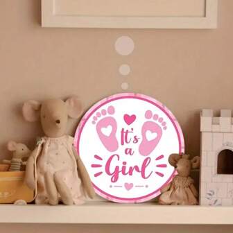 1 个“是个男孩”蓝色或“是个女孩”脚印亲吻标签，适用于婴儿洗澡或婴儿洒水派对或婴儿洗澡活动装饰品、贴纸、包装纸、礼品。