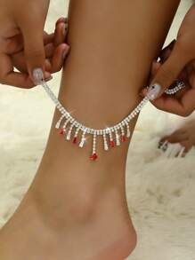 Fashionable Butterfly Pendant Anklet - Silver - View 4