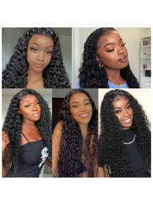 34 Inch Discount Elegant Water Wave 13x4 Lace Front Wig For Women - 150% Density, Pre-Plucked & Pre-Cut Human Hair, Glueless Easy Put-On 8-34 Inch