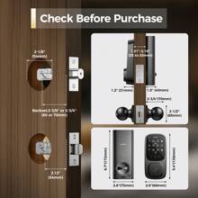 Palm Vein Smart Lock, Palm Recognition Keyless Entry Door Lock, WiFi Smart Lock For Front Door, Palm Recognition Front Door Lock Set, Built-In Wi-Fi Deadbolt, App Remote Control, Auto Lock, Support Alexa - 黑色 - 查看 7