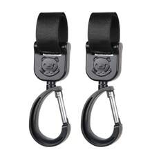2pcs/Set Cartoon Metal Storage Hooks For Baby Stroller: Heavy-Duty Nylon Webbing Clips, Metal Hooks, Cartoon-Style Design, Strong Load-Bearing For On-The-Go Baby Travel, Hands-Free Stroller Organization, Easy Accessory Clips For Diaper Bag, Bottle, Toy, Pacifier, Car Seat, And Mall Visits, Perfect Spring Gift For Parents, Lightweight, Secure, Convenient - Multicolor - View 7