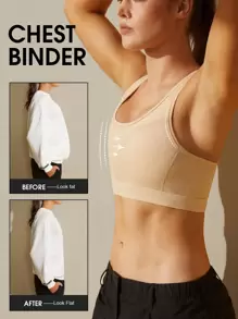 1pc Women Chest Binder, Flattering Trans/Transgender FTM Vest Top Tank, Adjustable Seamless Chest Compression Shapewear For Large Bust