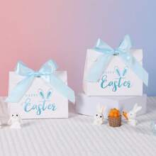 10 pièces Sacs en papier de bonbons de Pâques, boîtes d'emballage d'œuf de Pâques, boîtes d'emballage de bonbons, boîtes d'emballage de cadeaux portables, boîtes de rangement de cadeaux de fête