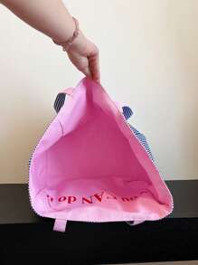 双面条纹帆布包是一款轻便的商务休闲简约购物包，适合青少年女大学生、初学者、白领阶层。 - 藍色 - 查看 8