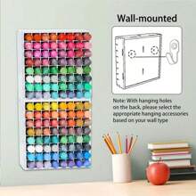 1 Pieza Estante de pared para almacenamiento de pintura, caja de almacenamiento de malla apilable, con agujeros para colgar, fácil de tomar y colocar