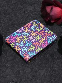 1 stuk nieuwe mode korte portemonnee kleurrijke creatieve elementen compacte portemonnee kaarthouder unisex casual puzzelblok tweevoudige portemonnee portemonnee portemonnee portemonnee mini portemonnee kleine portemonnee