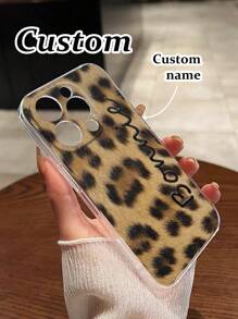 Personalized Leopard Print Transparent Painted Minimalist Anti-Drop Thick Phone Protective Case, Printed Design Compatible With IPhone 16/16 Pro Max, XR/7/8, IPhone 15 Pro Max, 12 Pro Max, 13 Pro Max, 14 Pro Max, 13, 14, 11, 12P, 14P, 11P, 12 Anti-Drop Soft Shell, Suitable For A134G, A22, A21S, A514G, A52, S22 Ultra, A335G, Suitable Compatible With Redmi 10, Redmi Note 114G, Redmi 11 Lite, A53, TPU A14/A23/S23 Ultra, S24, A14, A15, S23, A73, S25/S25 Ultra Redmi Phone Case