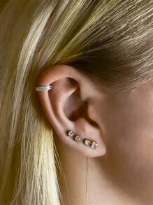 1 件/不同款式的高品质防过敏 316L 医用不锈钢，镶嵌闪亮的锆石鼻环，适用于双膜片环、膜片环、唇环、膜片钉耳环、海螺耳环 - 新品雙層鼻環如圖 - 查看 8