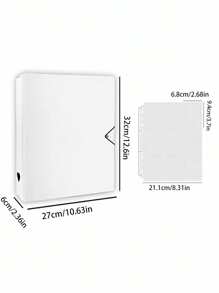 1pc 3-Inch 9-Grid Photo Album Book (Includes 25 Inner Pages) Back To School,Back To School,School Supplies - White - View 2
