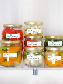 1 rolă etichetă autocolantă cu data de depozitare a alimentelor - autocolante detașabile neadezive pentru scris de mână, autocolante colorate goale pentru sticle, borcane, frigider, organizarea bucătăriei și marcarea inventarului, rechizite școlare, înapoi la școală - Multicolor - Vizualizare 2