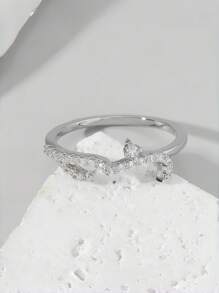 1 件时尚休闲简约奢华微镶嵌锆石 18K 镀金阿拉伯爱情宣言迷人戒指，适合女性作为情人礼物、日常/派对/节日佩戴、精美珠宝生日/节日礼物 - 白鑽 - 查看 8