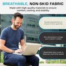 Xtreme Comforts Seat Cushion Office Chair Cushions - Pack Of 1 Padded Foam Cushion W Handle For Desk Wheelchair And Car Use - Back Support Pillow For Chair - StandardSeatCusion(Black)1 - View 6