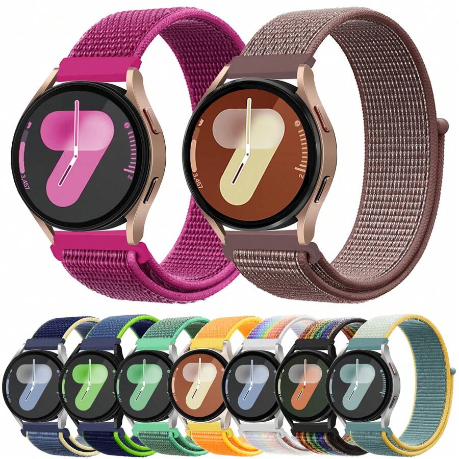 尼龙表带与华为兼容，与三星 Galaxy Watch 6/5/4 40mm 44mm/Watch 6 Classic 43mm 47mm/Watch 5 Pro 45mm/Watch 4 Classic 42mm 46mm、20mm 22mm 快拆替换运动表带 ﻿ 作为送给返校学生的礼物 - 20mm - 查看 1