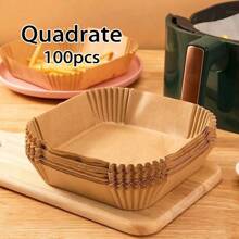 Betreasure 50-150pcs/Pack Non-Stick Air Fryer Liners, Suitable For Most Air Fryer Models, Oil Absorbing Baking Paper For Grilling/Baking/Frying Foods, Perfect For Various Festivals